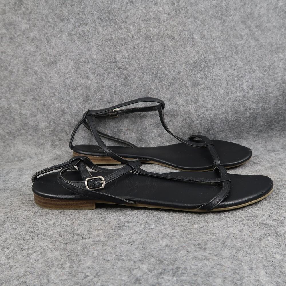 Old Navy Shoes Womens 8 Sandals Fashion Ankle Strap Black Open Toe Flats Buckle